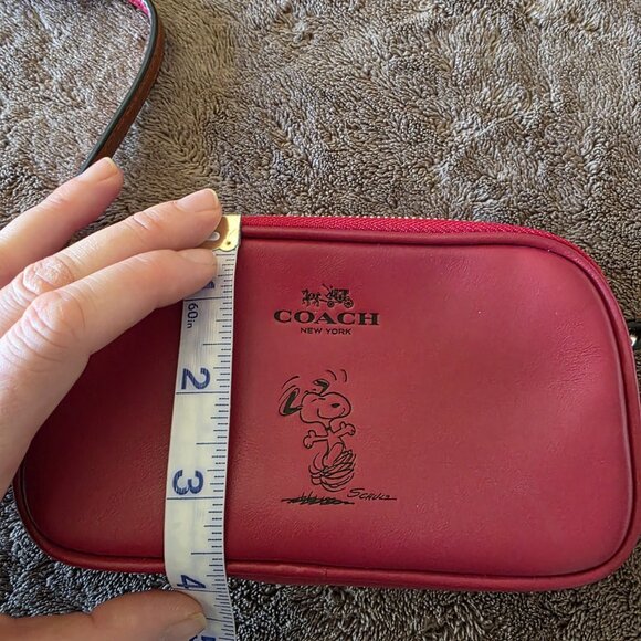 Coach x Peanuts Snoopy Red Leather Mini Crossbody Bag NWOT Rare Limited Edition - Picture 7 of 16